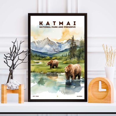 Katmai National Park and Preserve Poster, Travel Art, Office Poster, Home Decor | S8 - image5